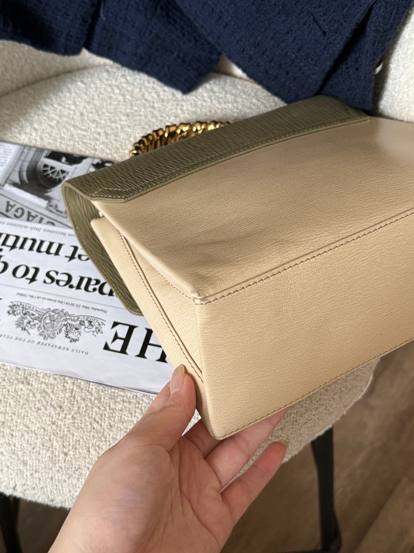 罕有!Vintage Loewe 抹茶綠蛇骨kelly 2-way