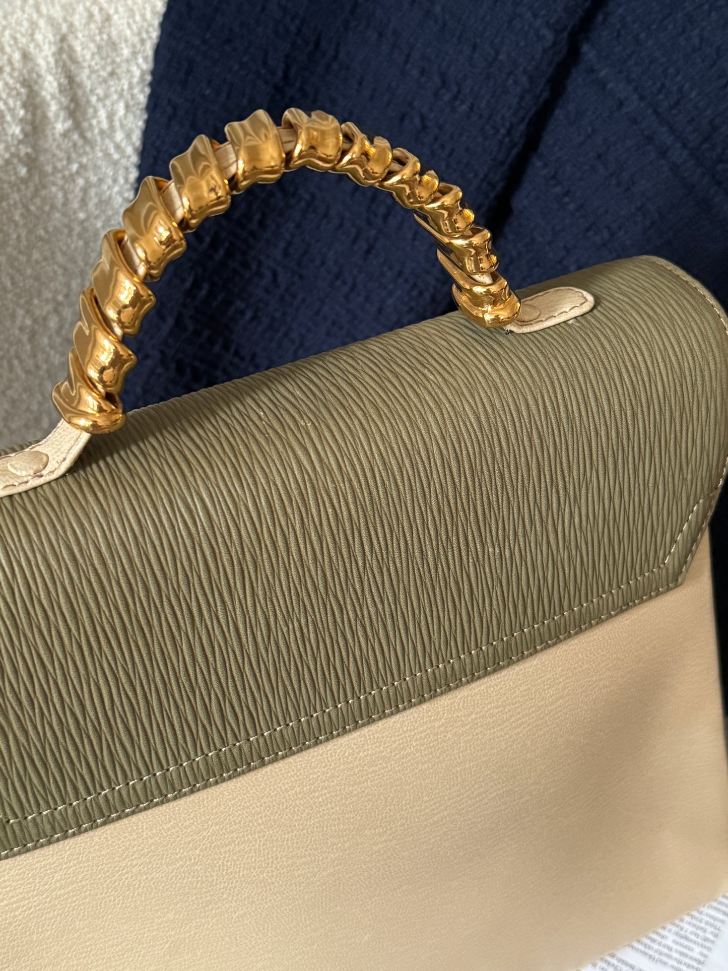 罕有!Vintage Loewe 抹茶綠蛇骨kelly 2-way