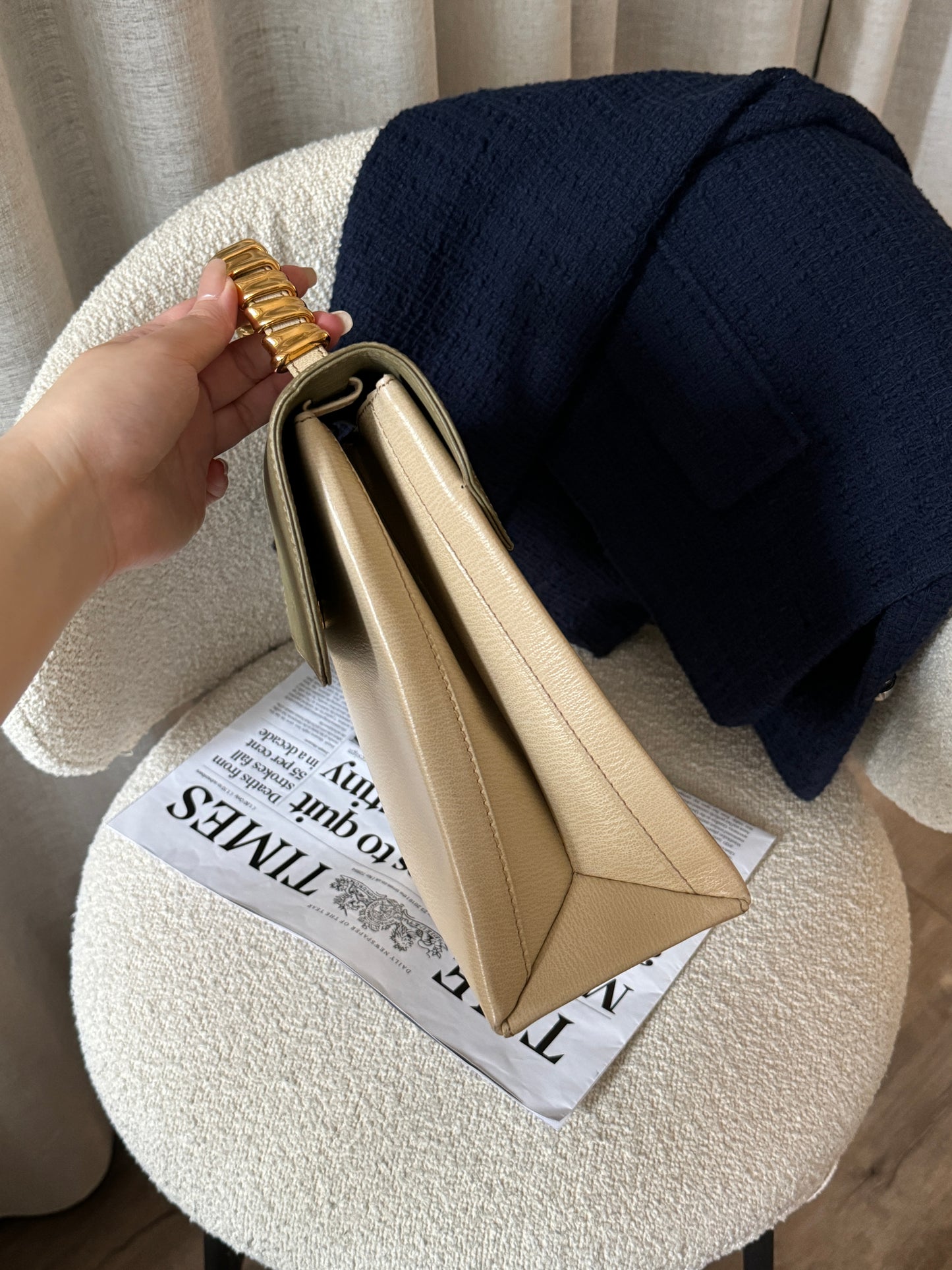 罕有!Vintage Loewe 抹茶綠蛇骨kelly 2-way