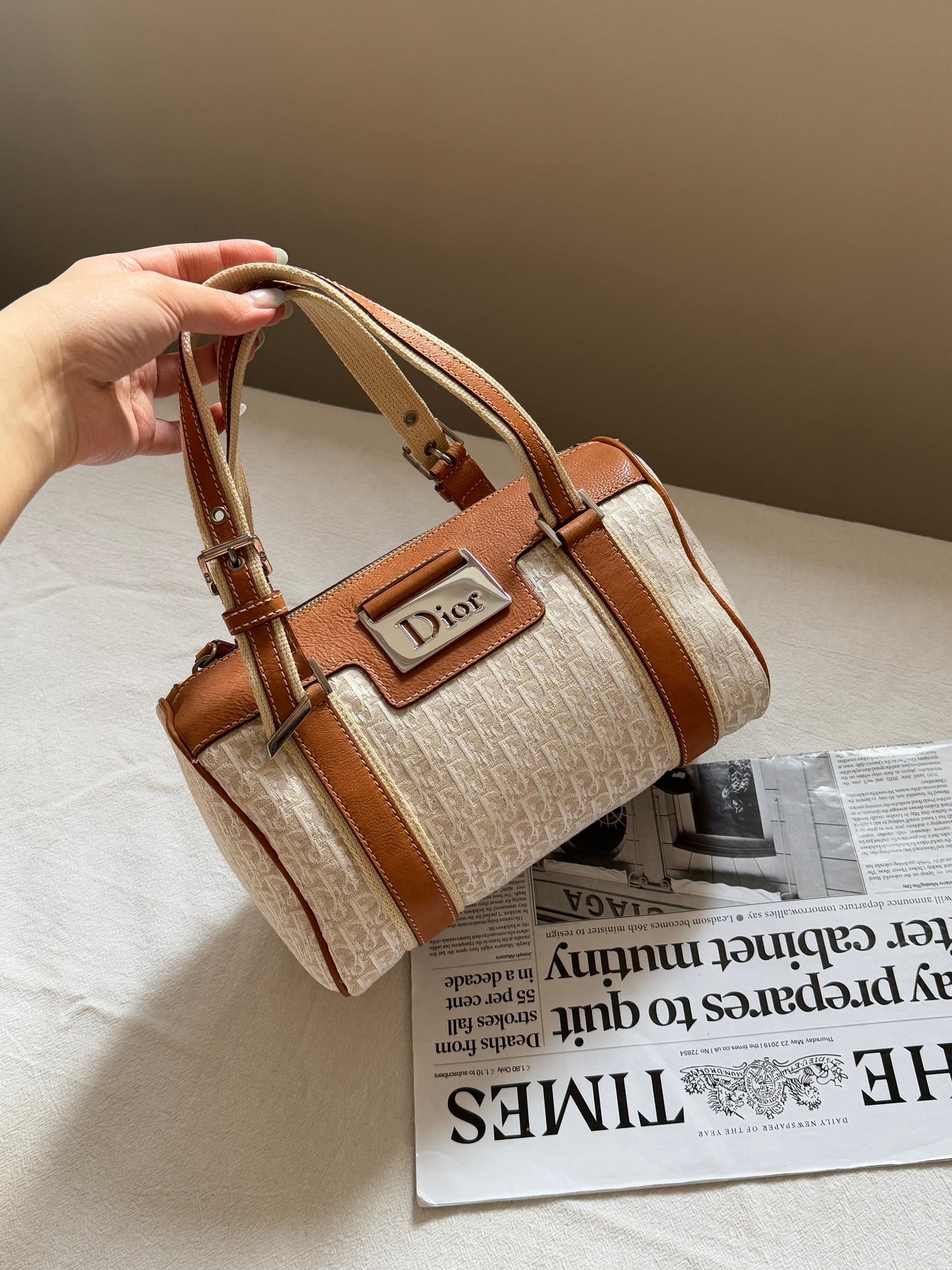 Rare! Vintage Dior 白花monogram boston bag🍂