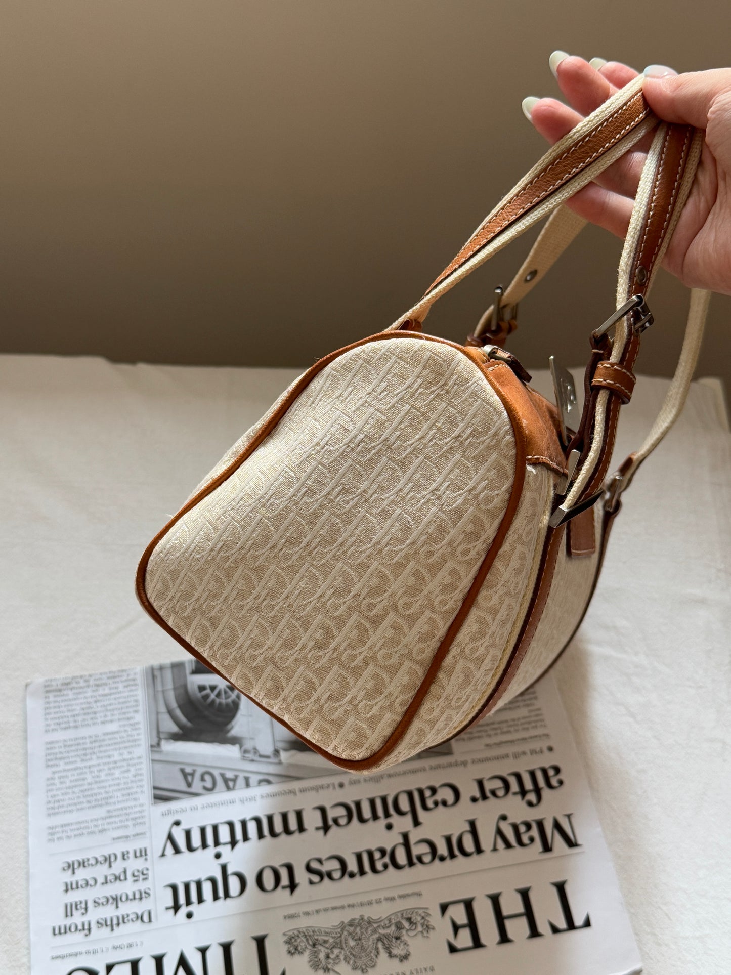 Rare! Vintage Dior 白花monogram boston bag🍂