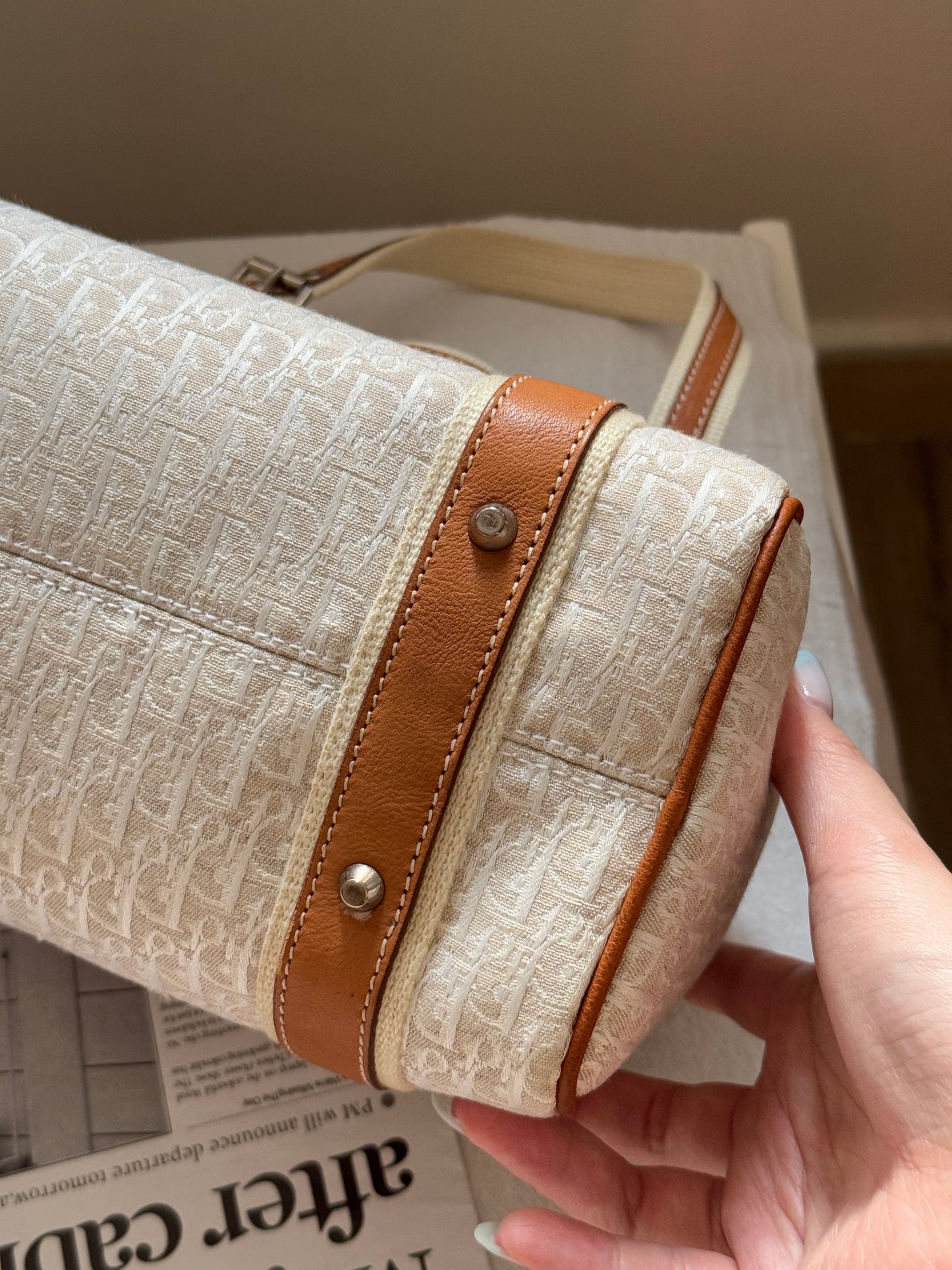 Rare! Vintage Dior 白花monogram boston bag🍂