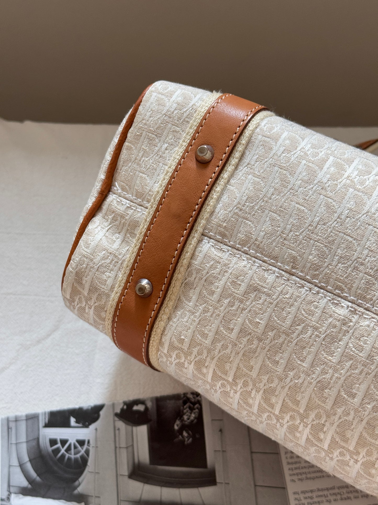 Rare! Vintage Dior 白花monogram boston bag🍂