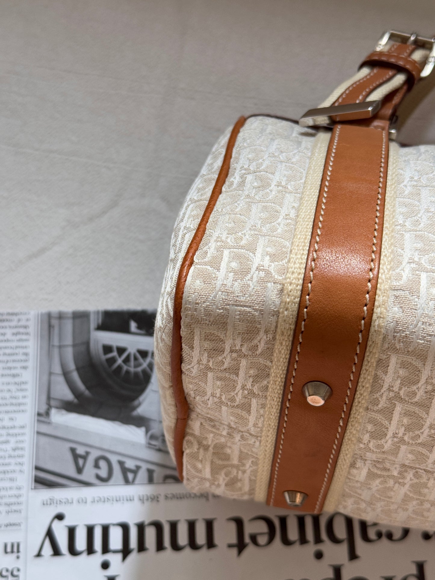 Rare! Vintage Dior 白花monogram boston bag🍂