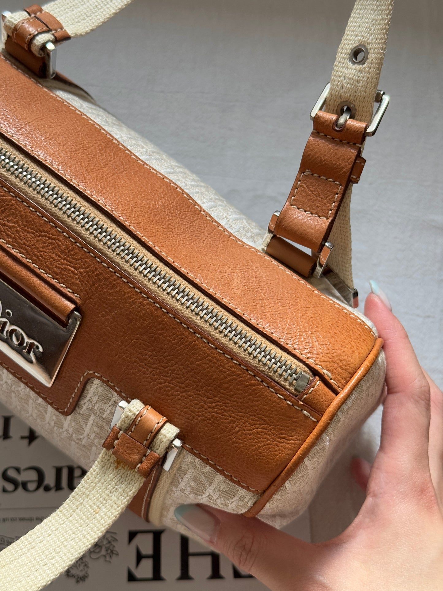 Rare! Vintage Dior 白花monogram boston bag🍂