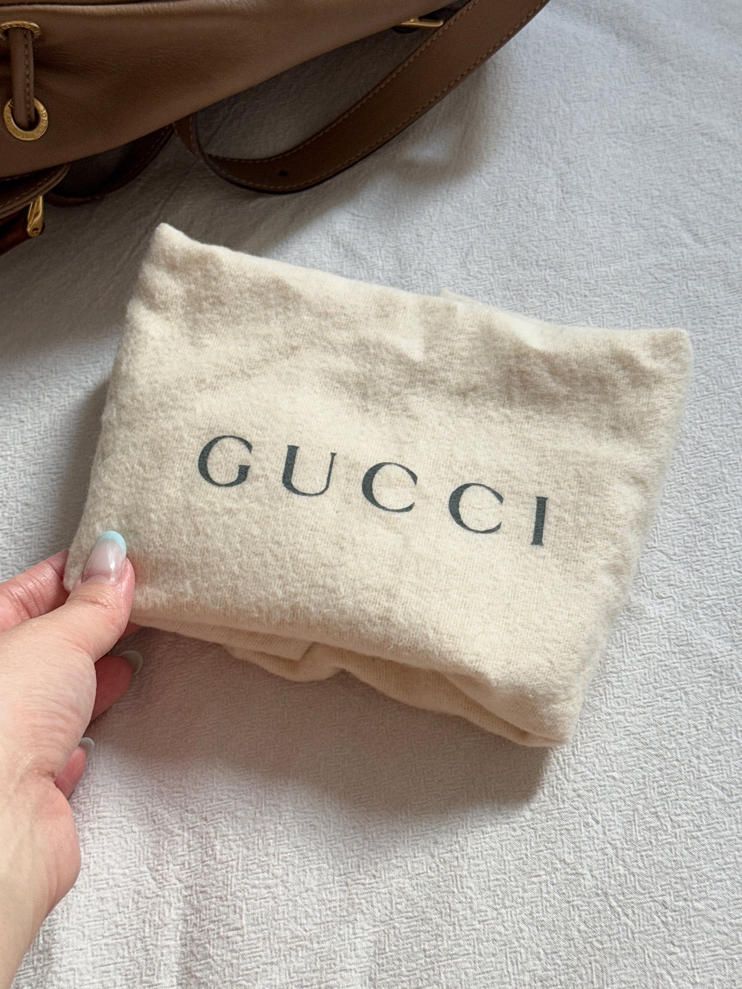 Vintage Gucci 竹節奶茶small backpack