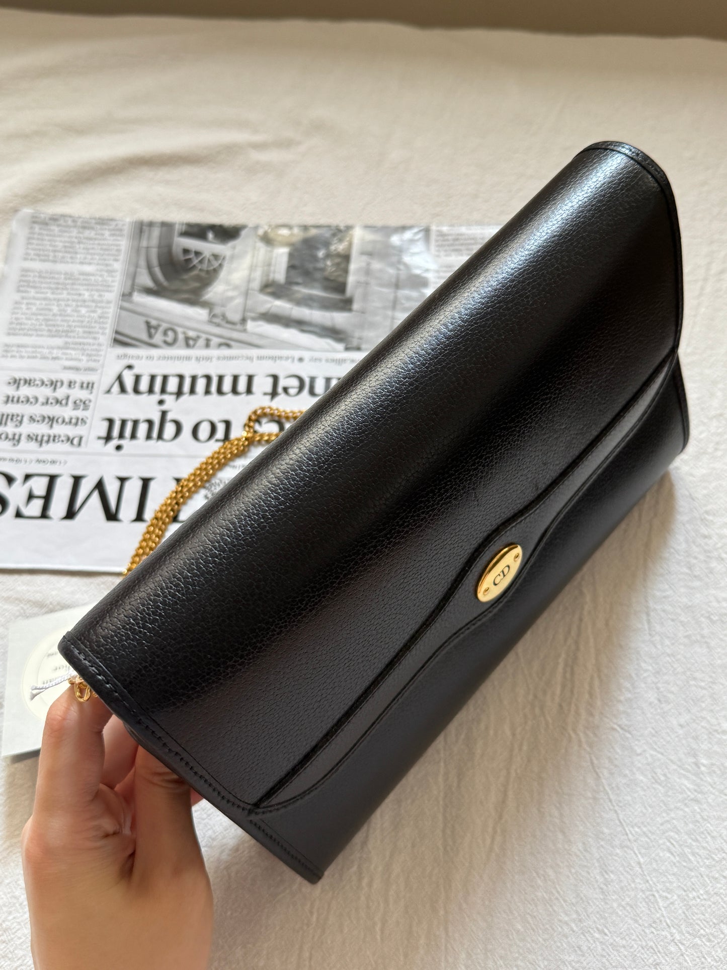 Vintage Dior 黑金牛皮envelope bag🖤