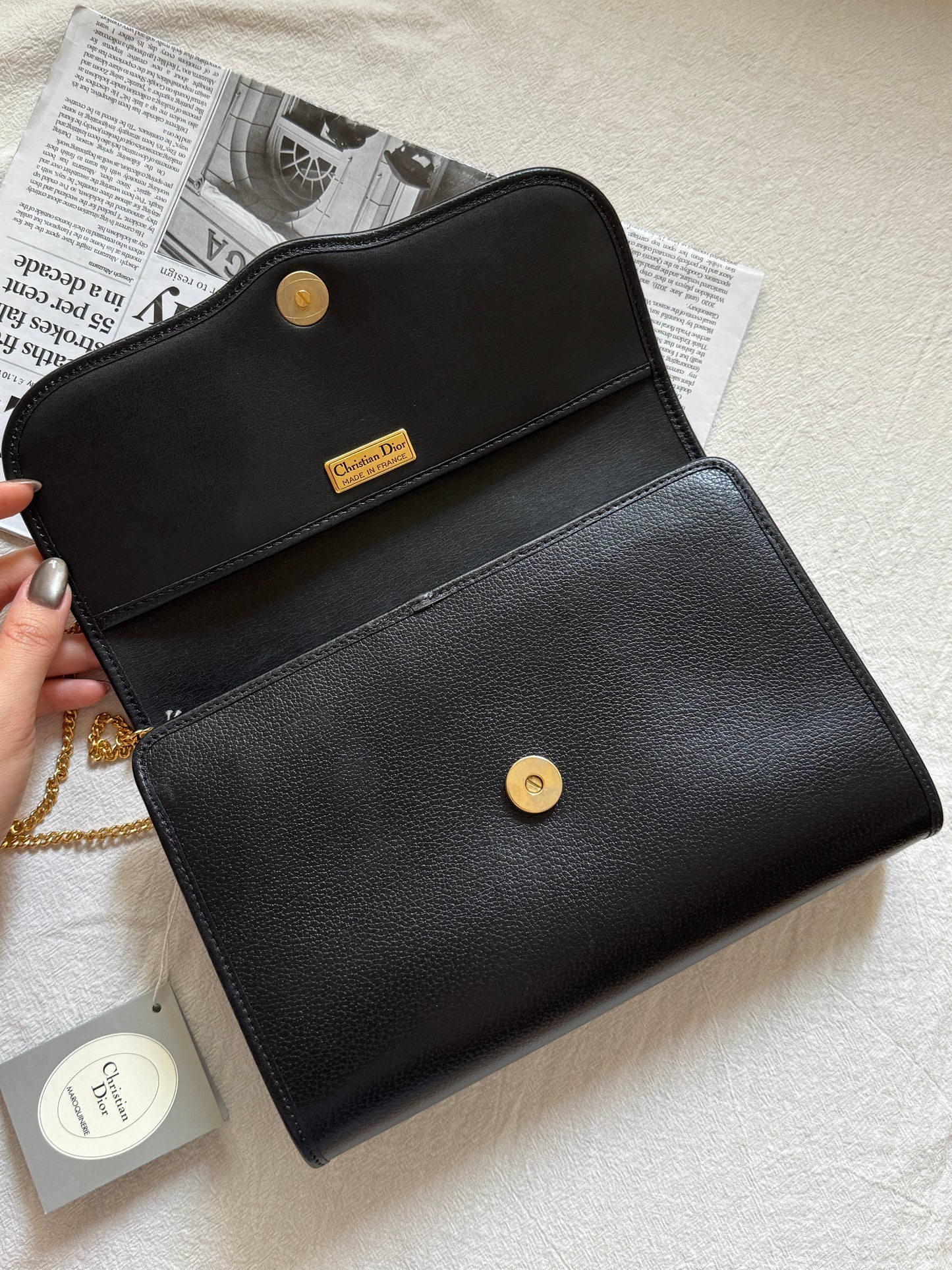 Vintage Dior 黑金牛皮envelope bag🖤