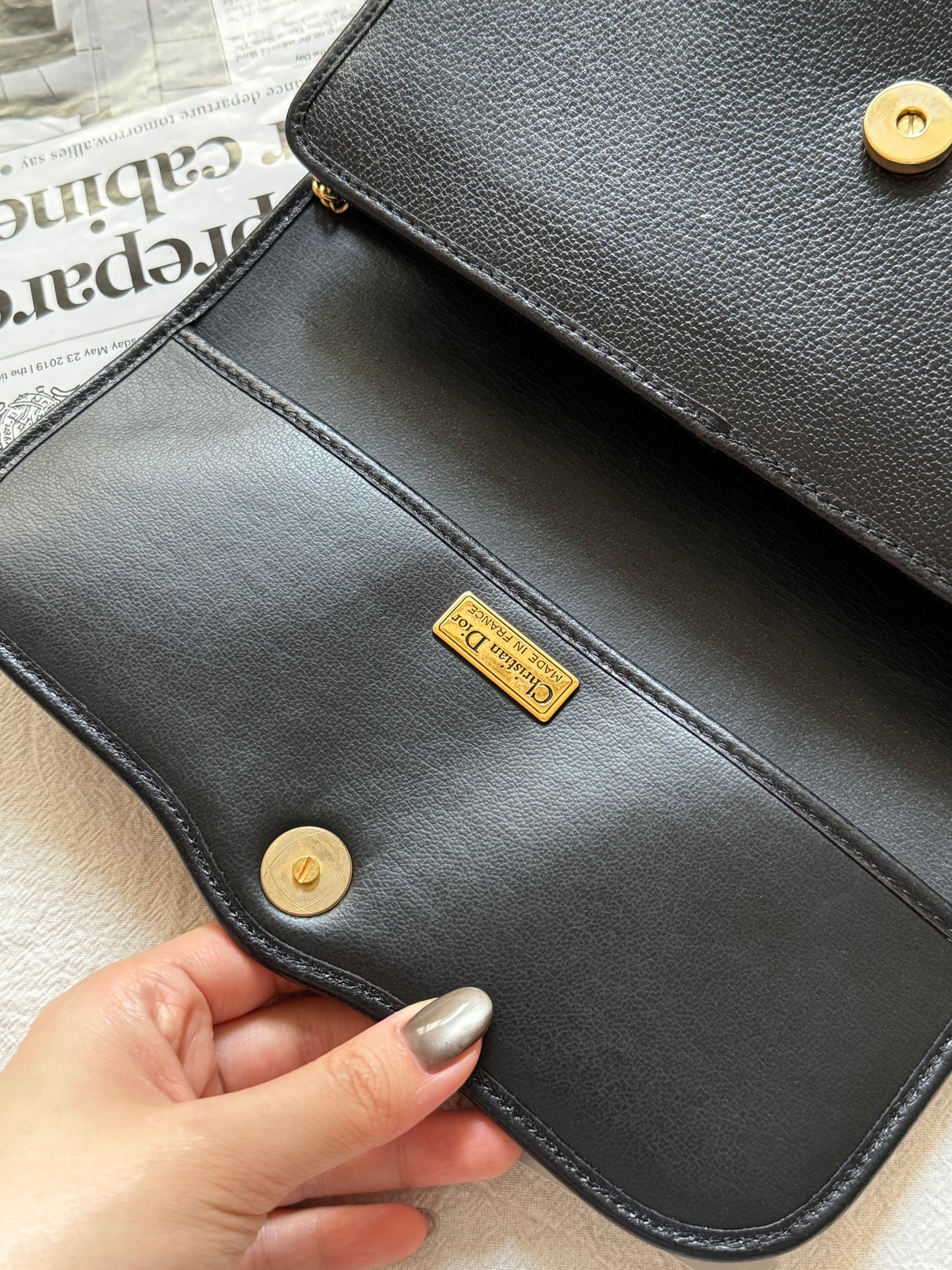 Vintage Dior 黑金牛皮envelope bag🖤
