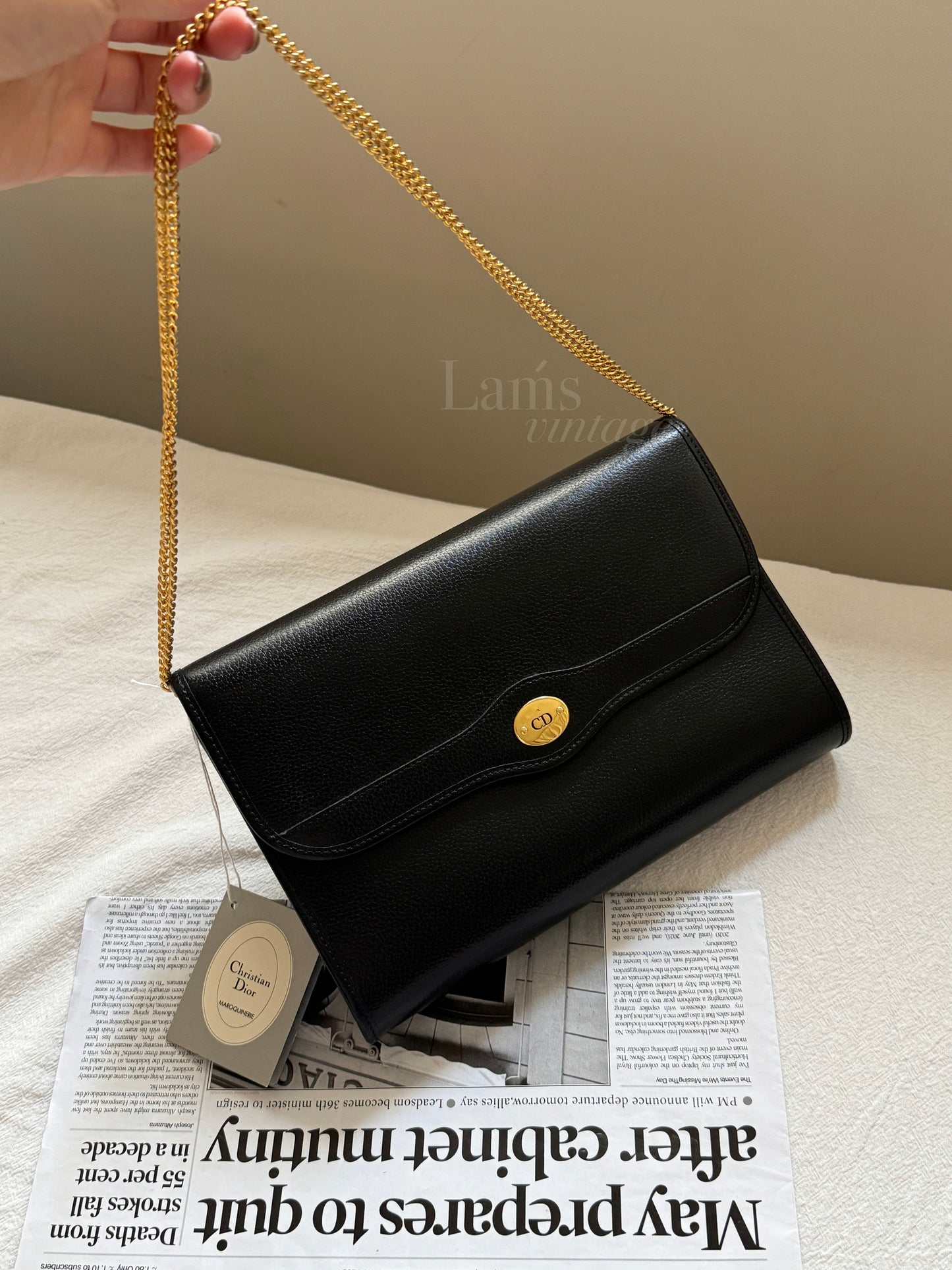 Vintage Dior 黑金牛皮envelope bag🖤
