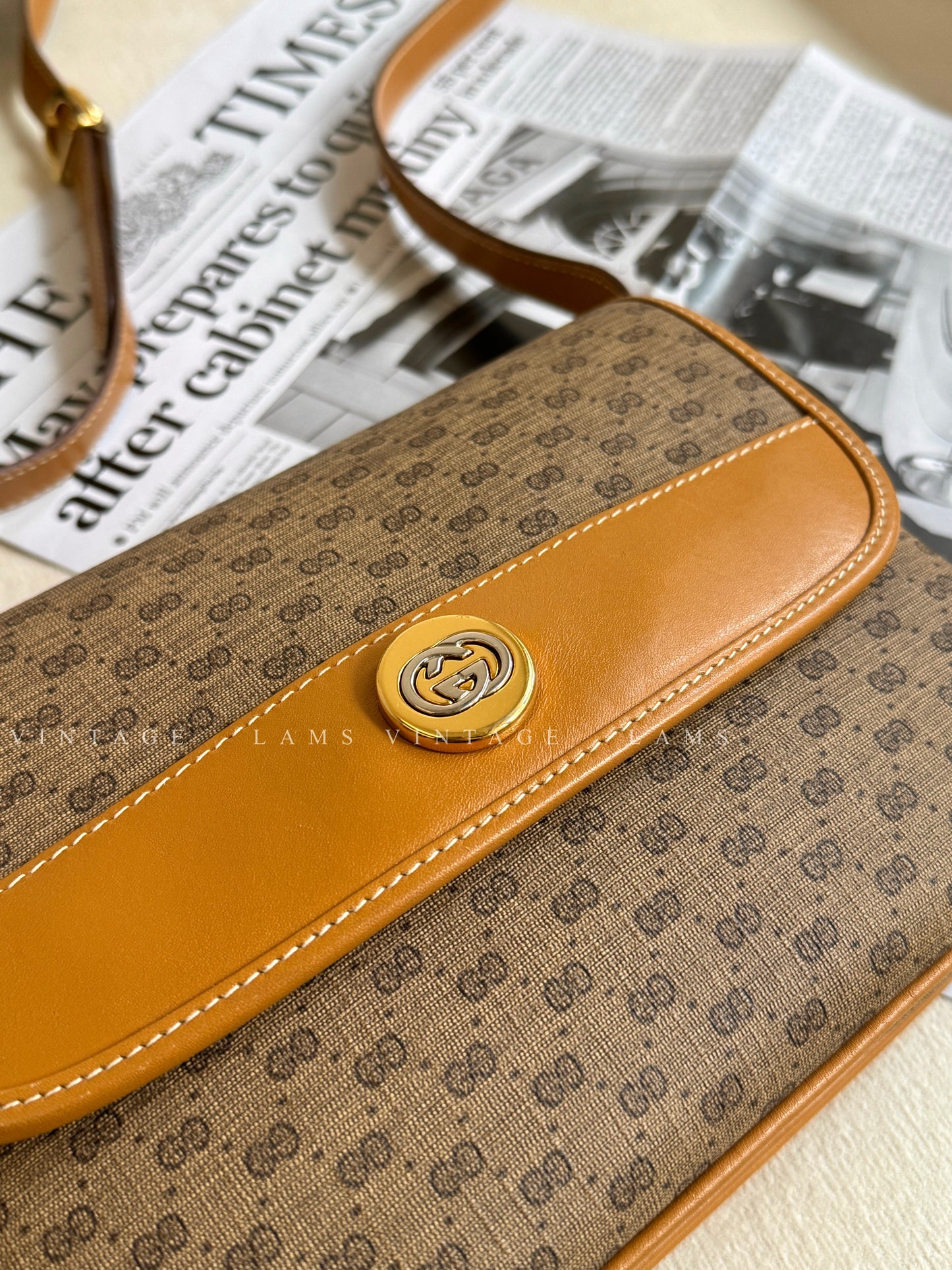 Vintage Gucci 奶茶monogram crossbody