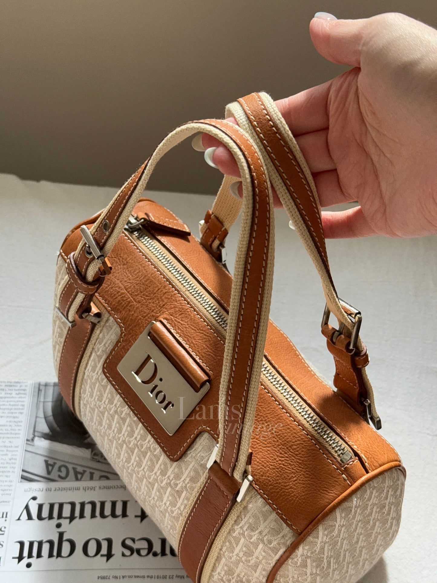 Rare! Vintage Dior 白花monogram boston bag🍂