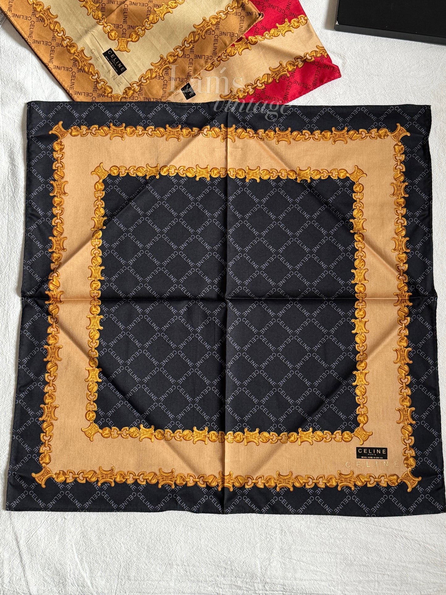 Vintage Celine scarfs gift box set of 3