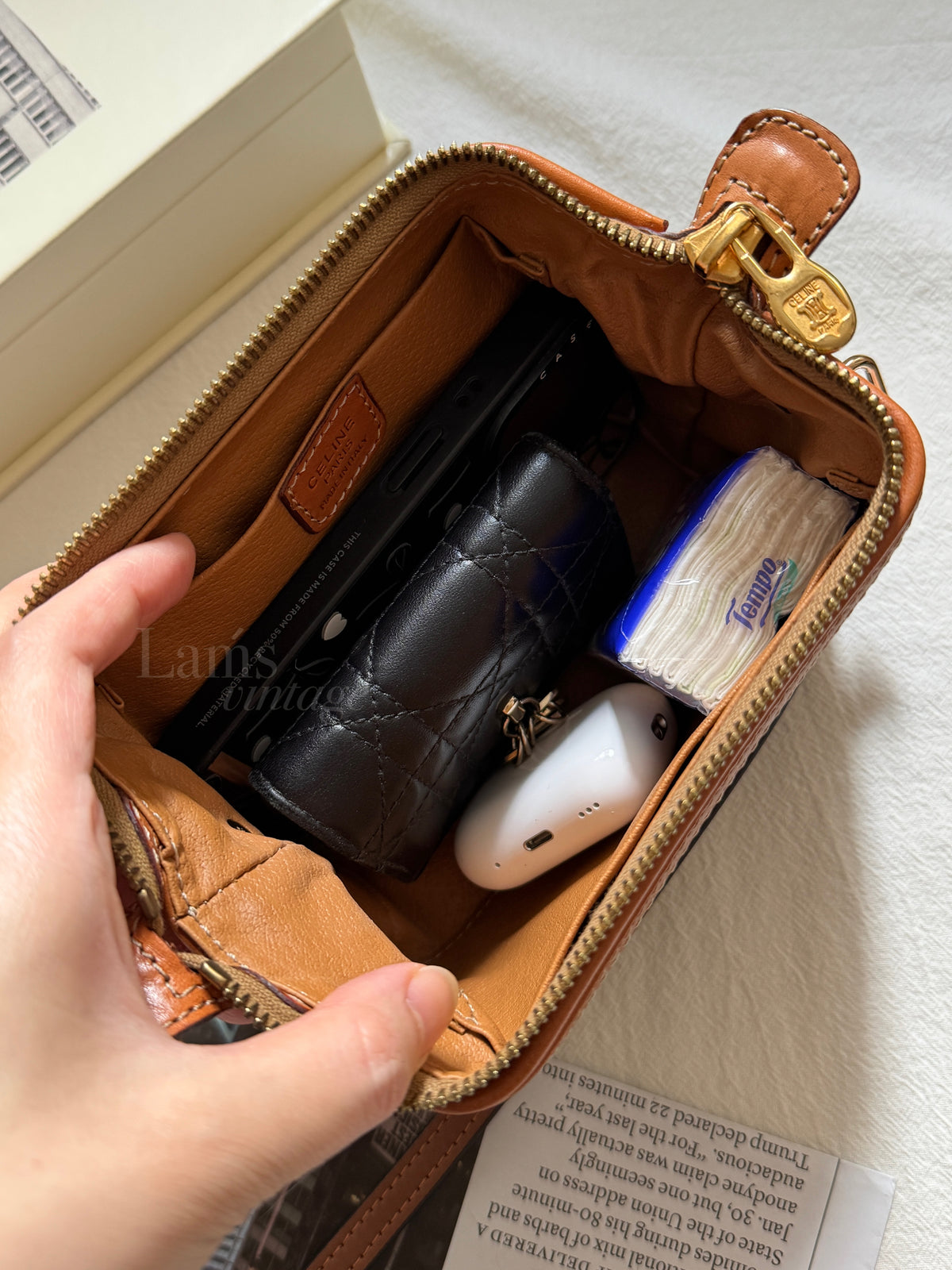 Vintage Celine macadam mini pouch