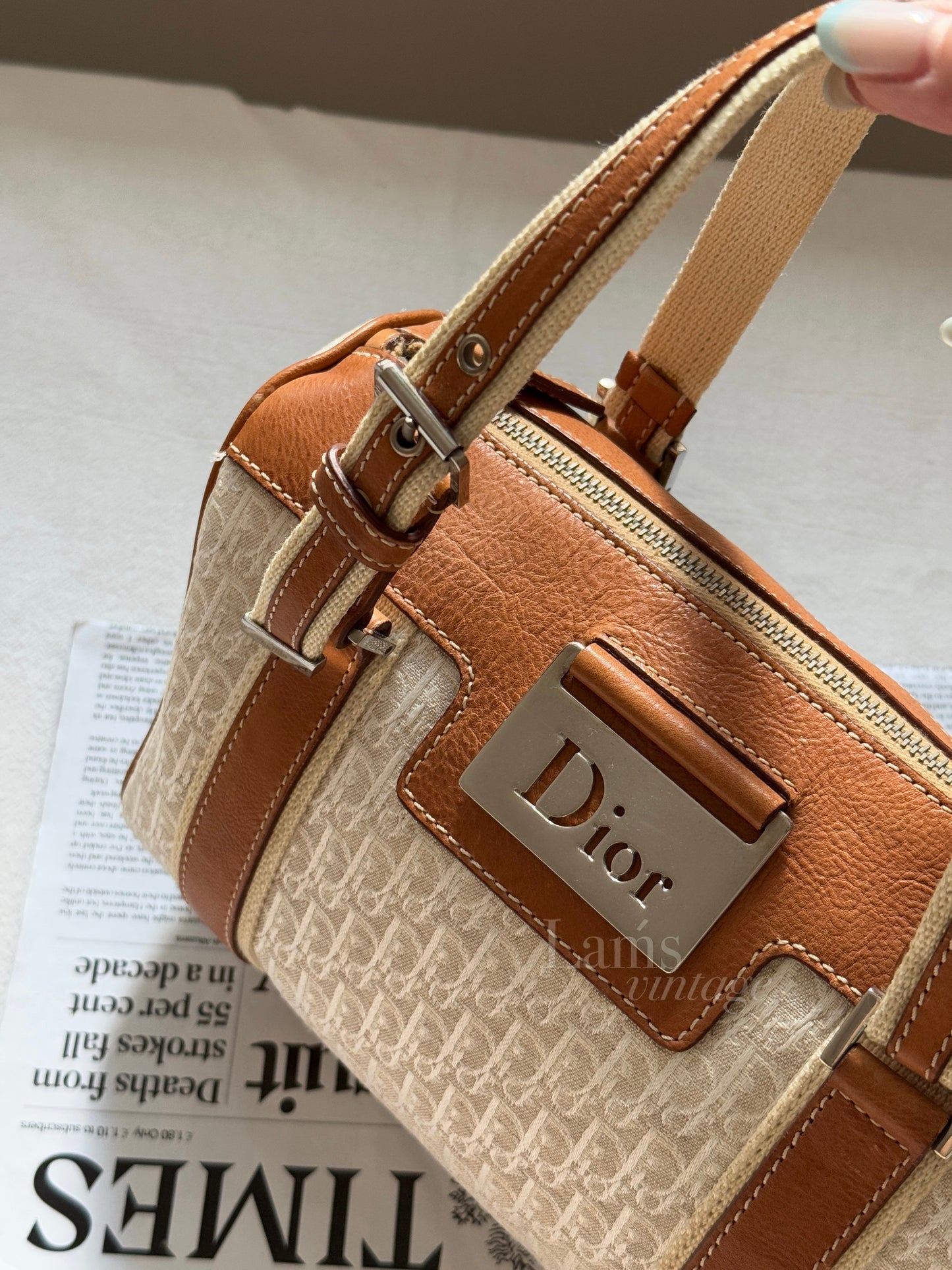 Rare! Vintage Dior 白花monogram boston bag🍂