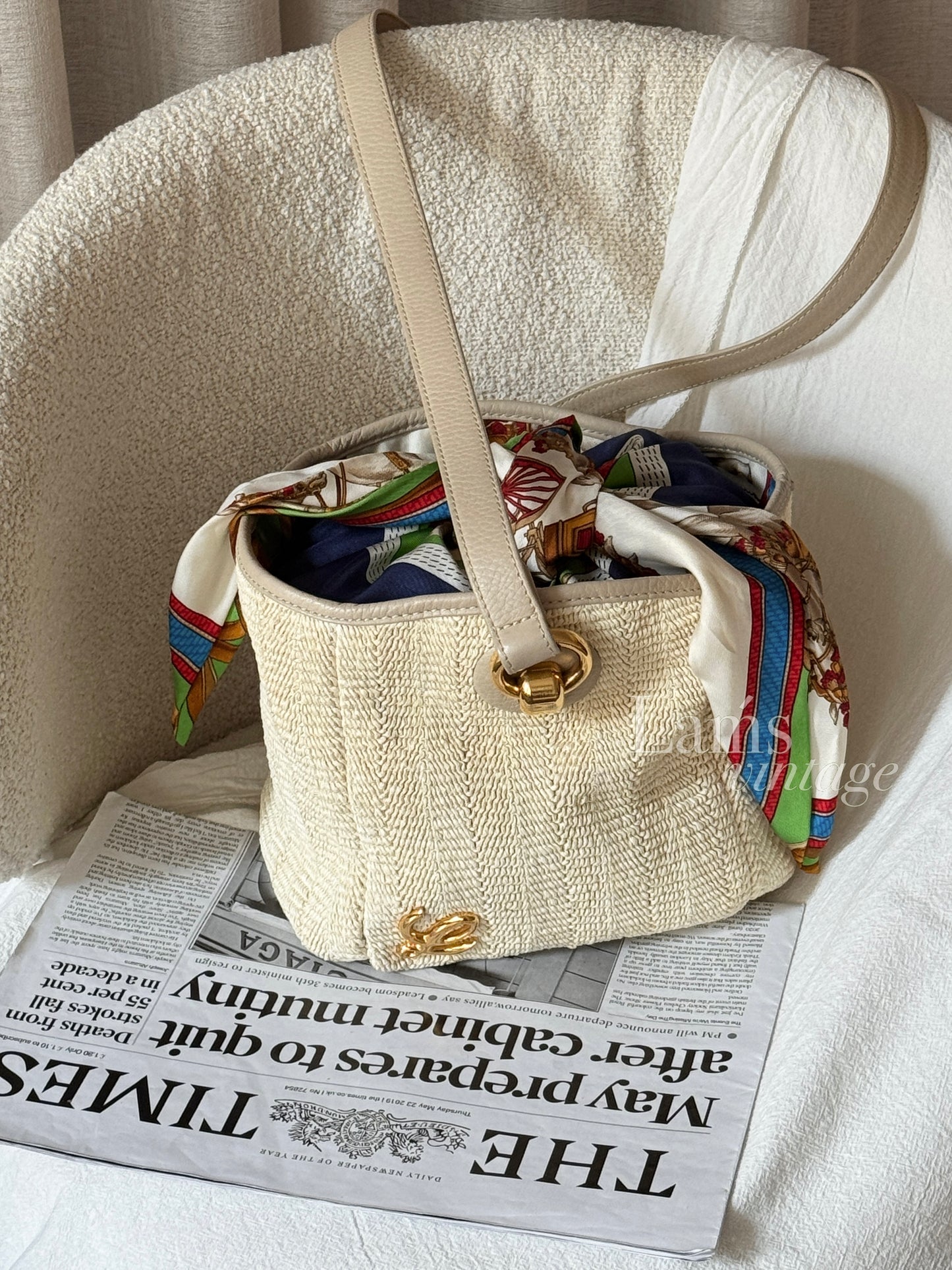Vintage Loewe raffia crossbody bag🧺