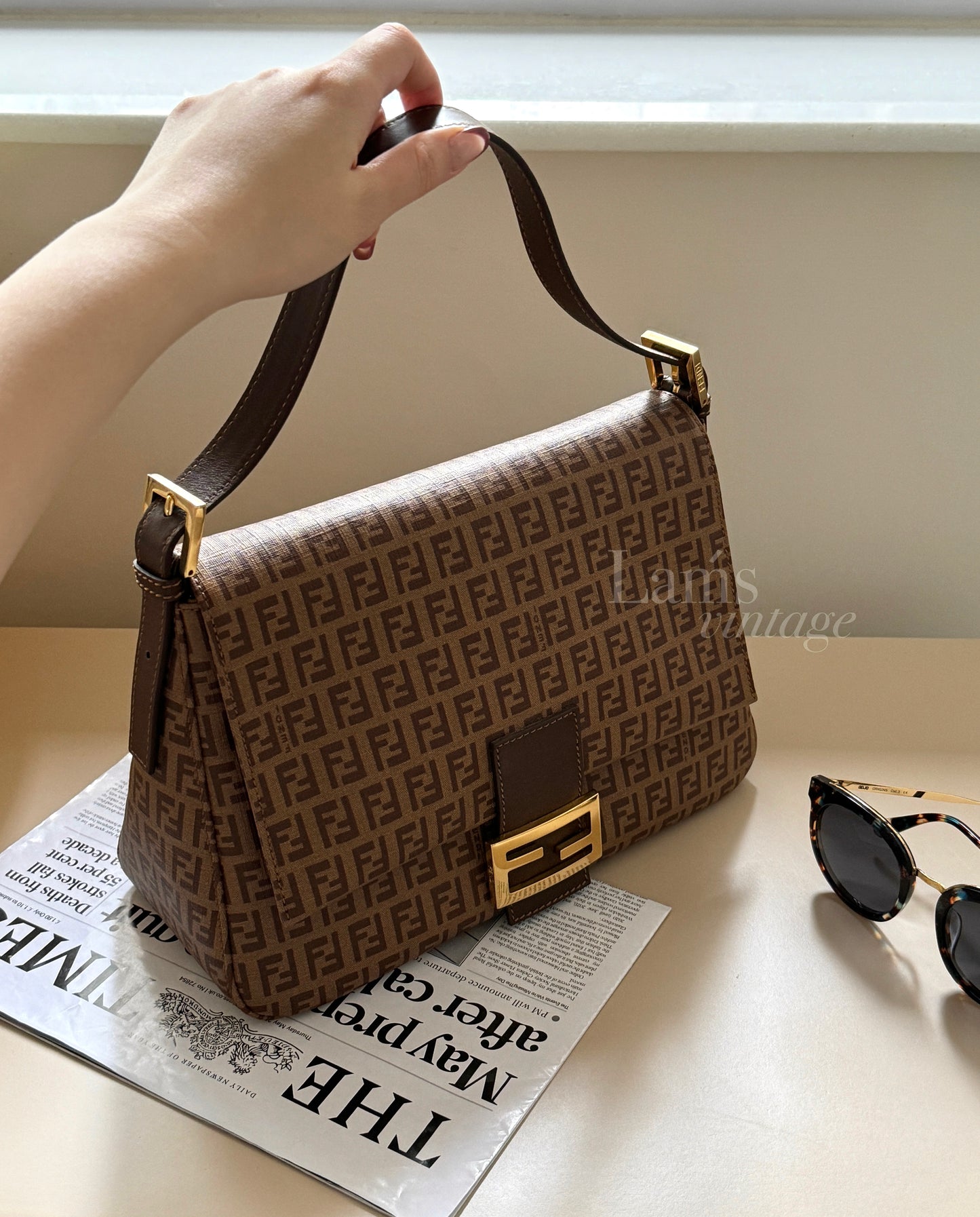 罕有!Vintage Fendi 金扣teddy mama baguette 🥖