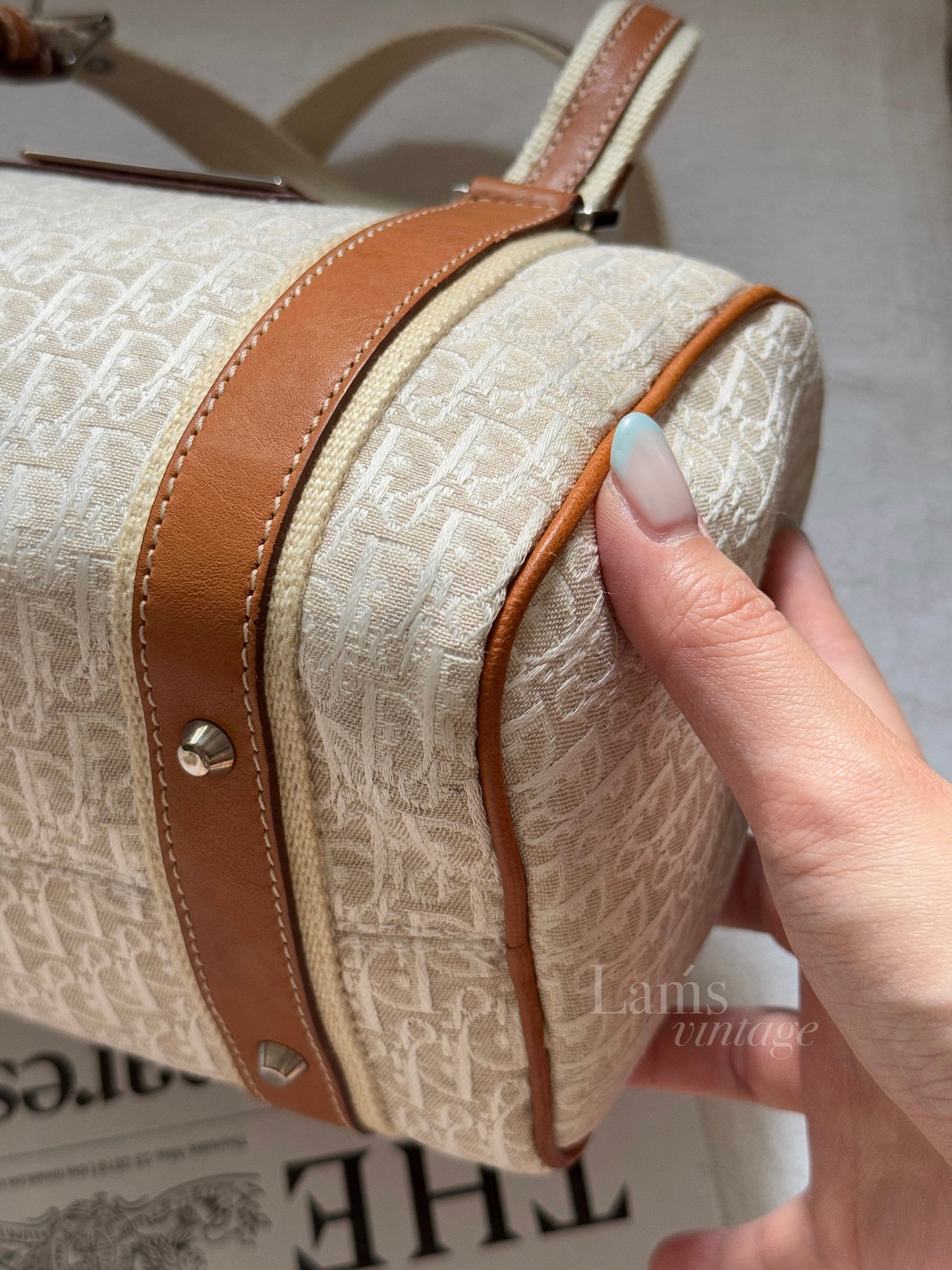Rare! Vintage Dior 白花monogram boston bag🍂