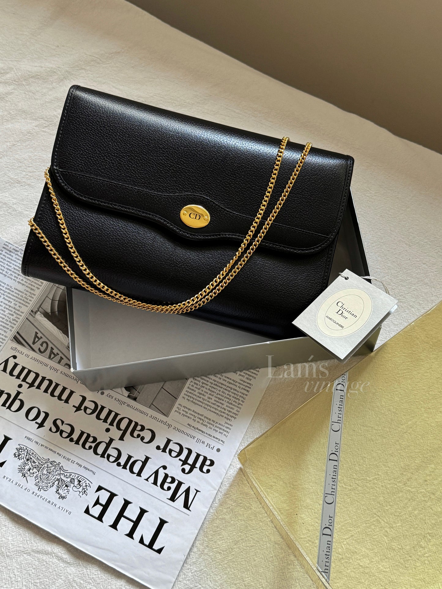 Vintage Dior 黑金牛皮envelope bag🖤