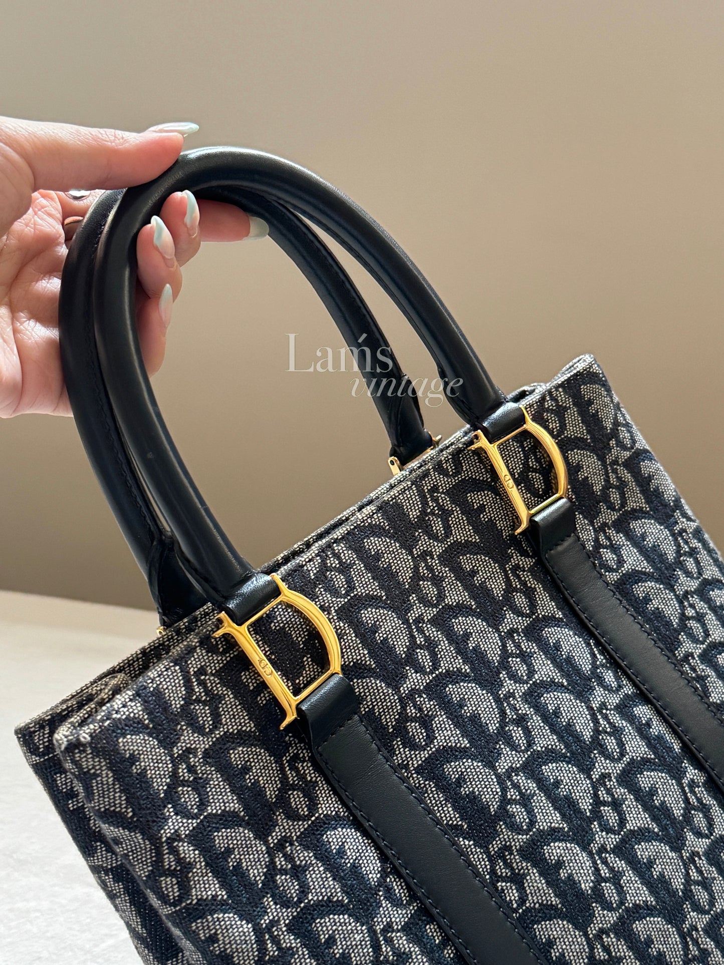 Vintage Dior dark navy trotter tote ⚓️