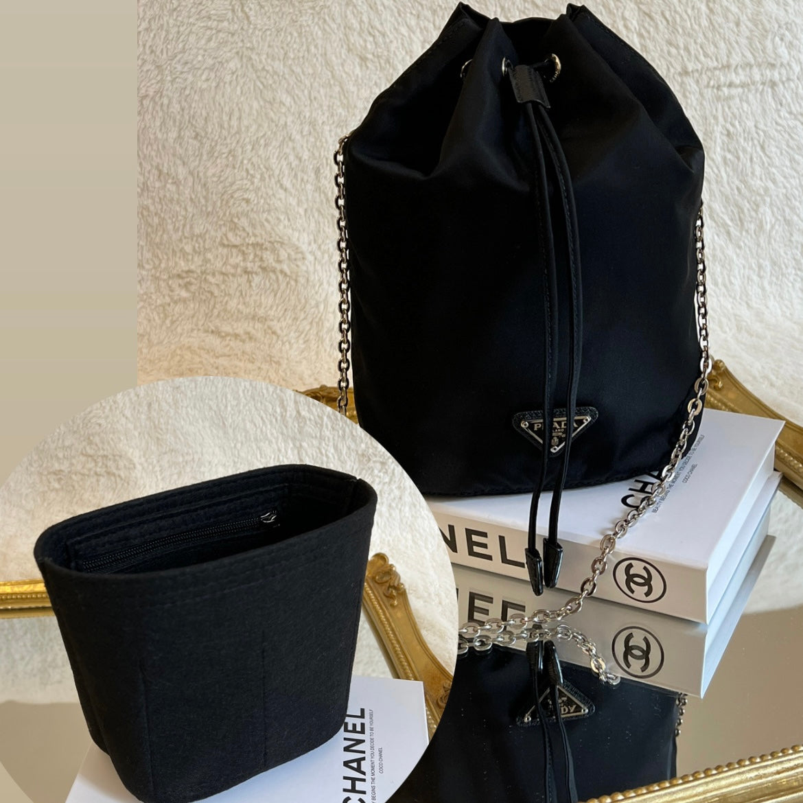 《內膽》Vintage Prada bucket bag 專用內膽