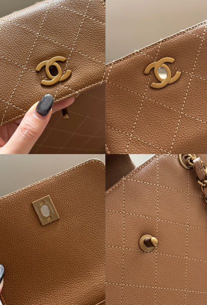Vintage Chanel wild stitch荔枝牛皮tote bag🧋