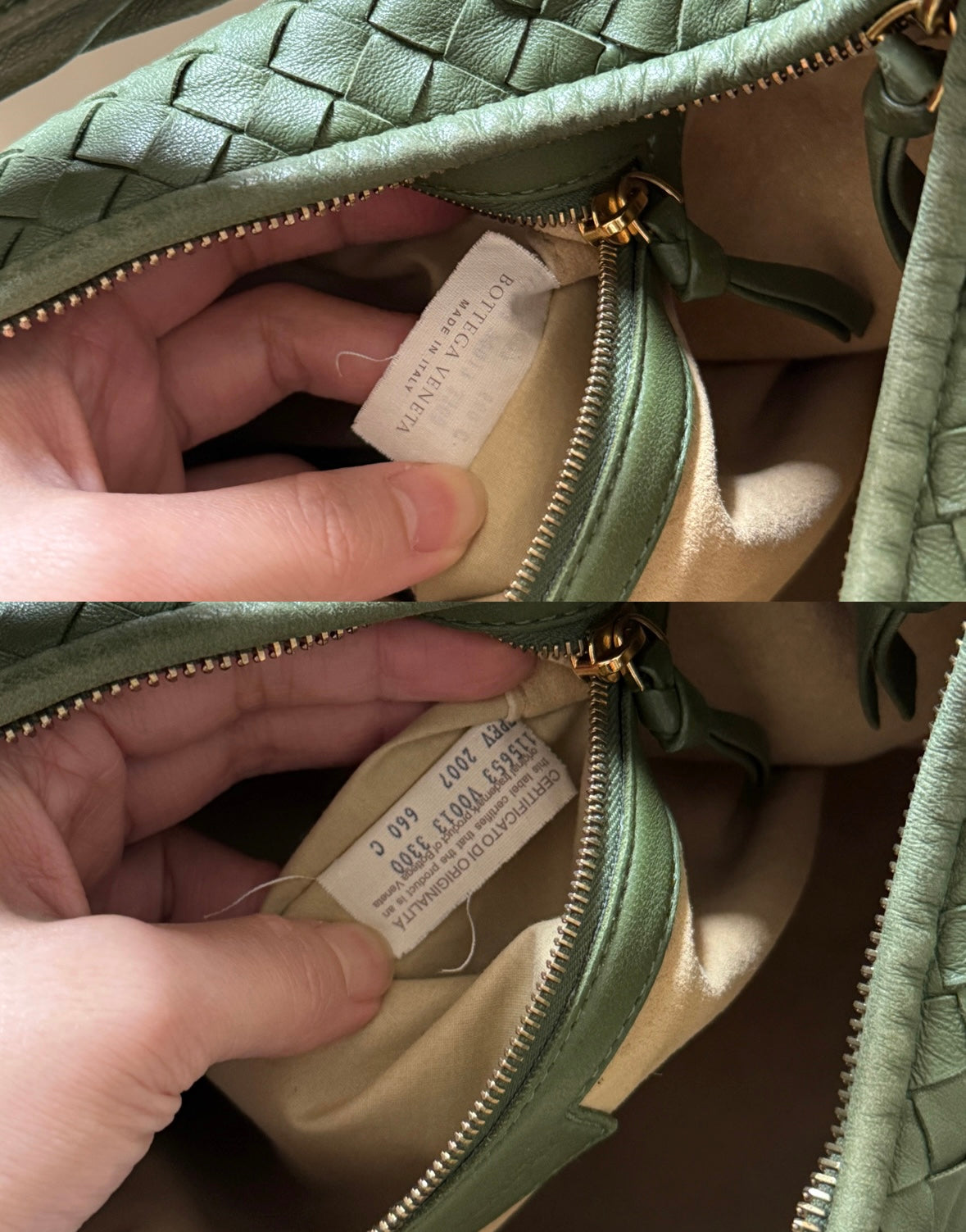 Vintage Bottega Veneta intrecciato olive hobo🍸