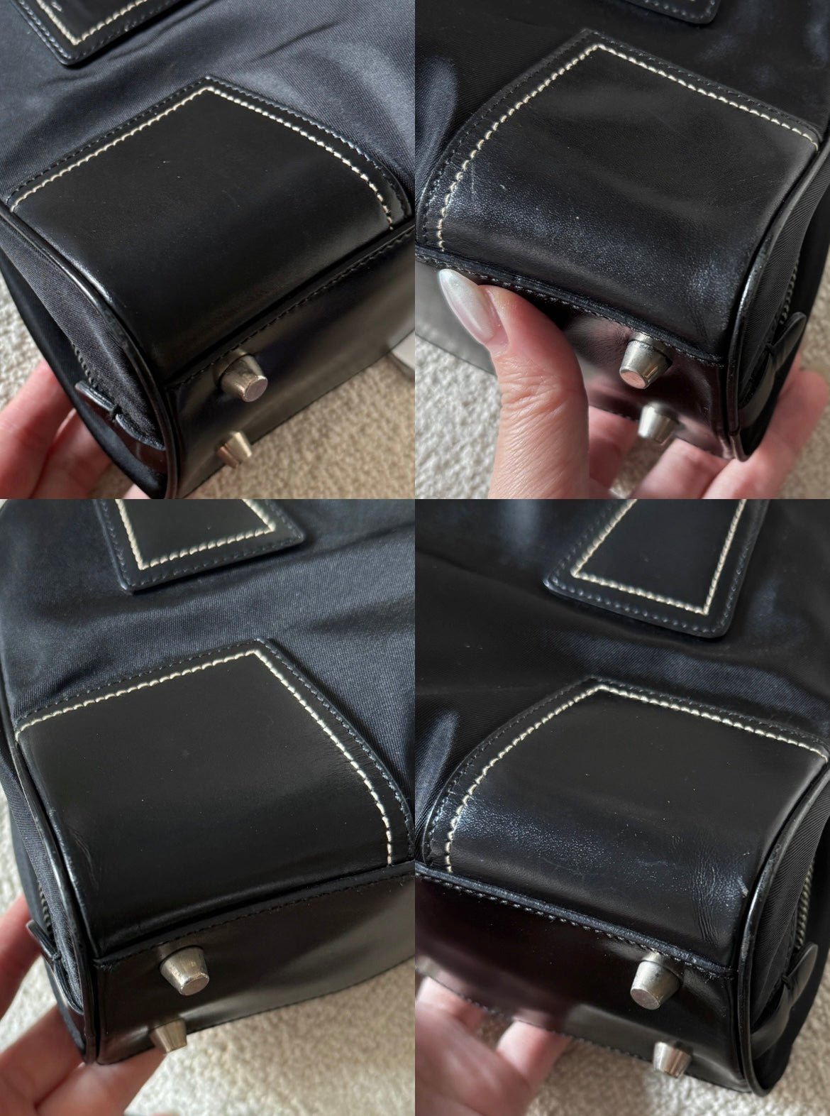 Vintage Prada nylon leather shoulder bag