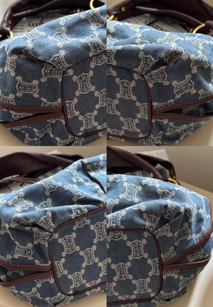 Vintage Celine denim macadam hobo📘