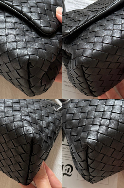 Vintage Bottega Veneta so black intrecciato crossbody bag