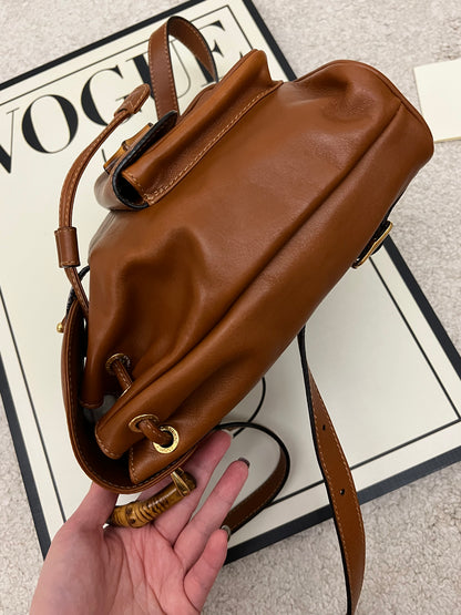 Vintage Gucci bamboo mini backpack in caramel