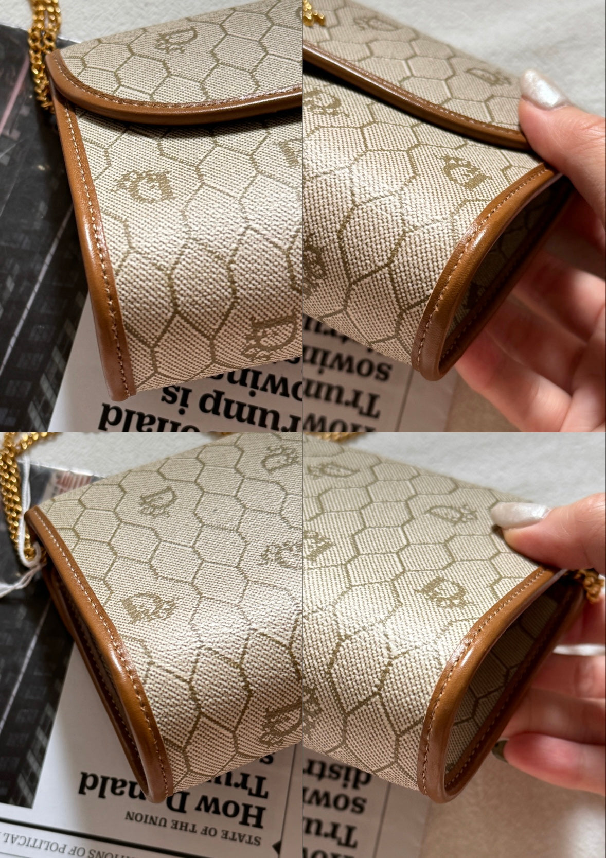 Vintage Dior honeycomb 2-way envelope🍯