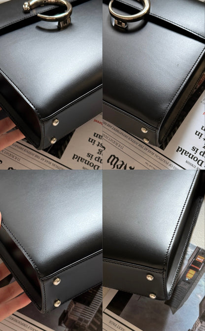 Vintage Cartier 黑銀豹頭classic kelly 2-way