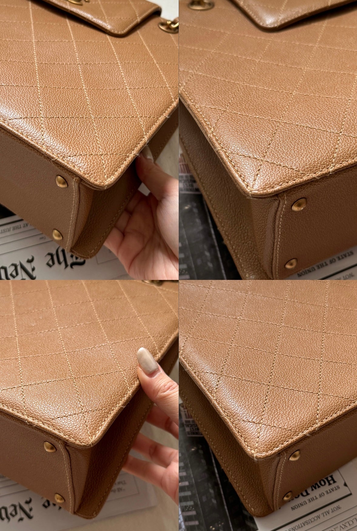 Vintage Chanel wild stitch荔枝牛皮tote bag🧋