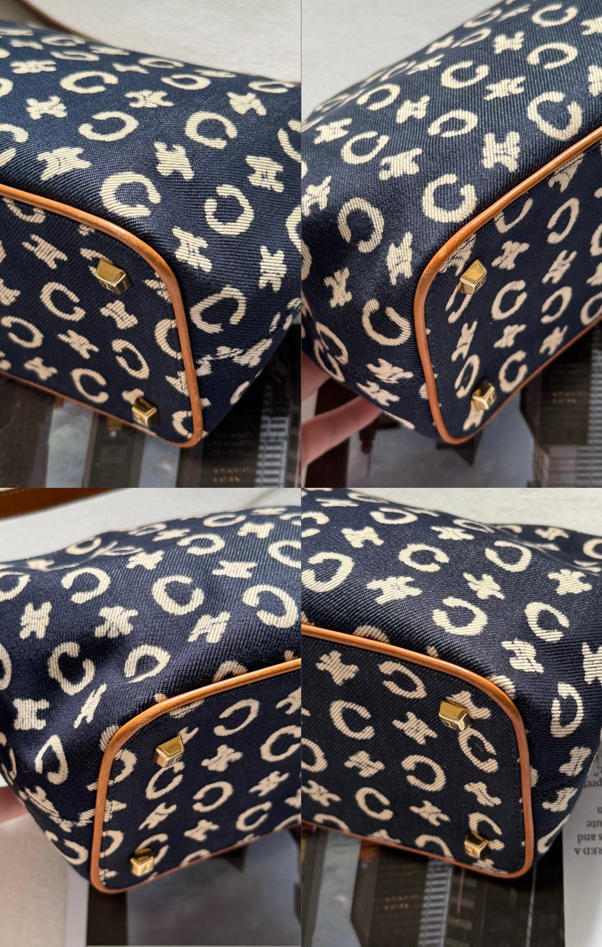 Vintage Celine海軍藍老花飯盒包⚓️