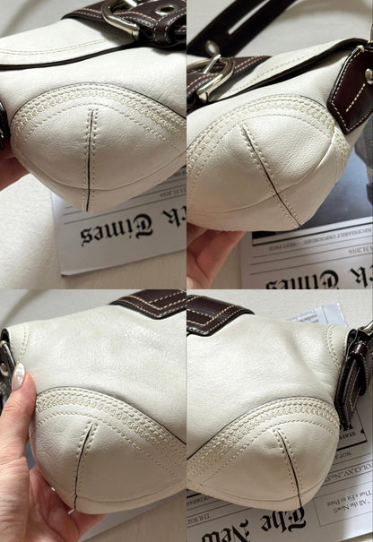近新保存品！Vintage Coach拼色碗豆包