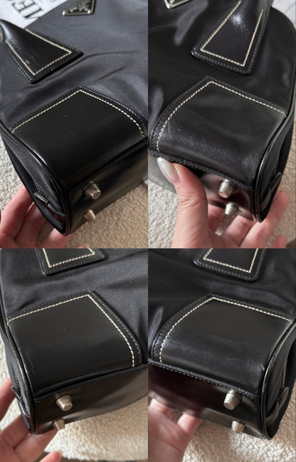 Vintage Prada nylon拼皮保齡包🪐