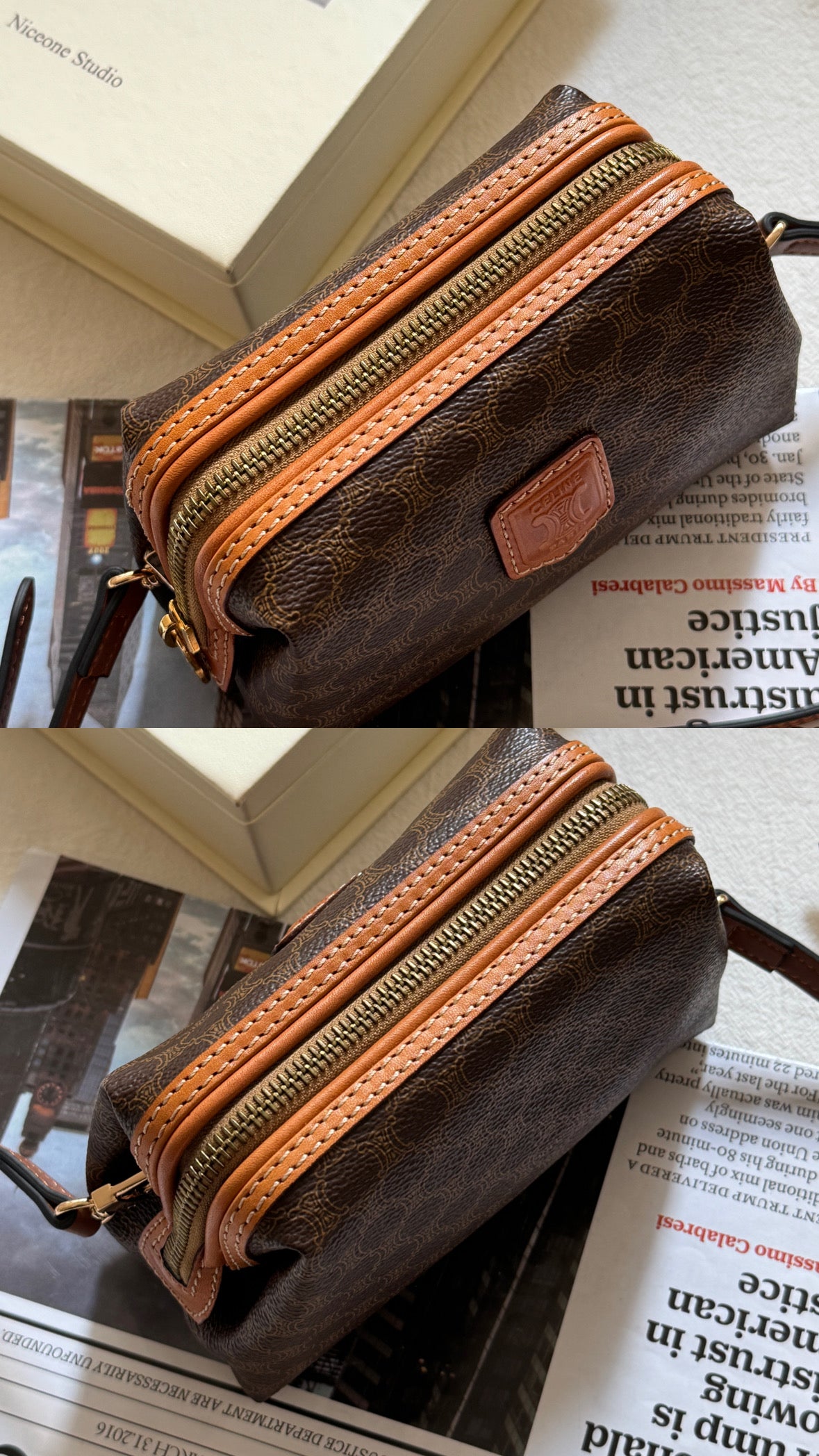 Vintage Celine macadam mini pouch