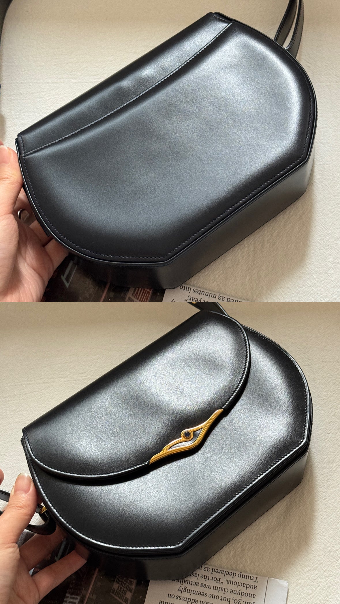 Vintage Cartier leather 2-way bag