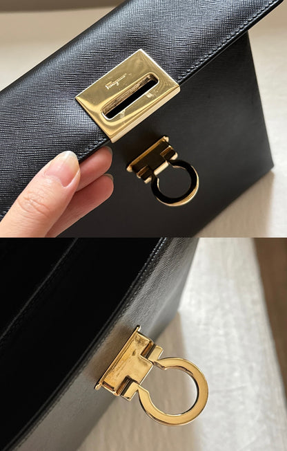 Vintage Salvatore Ferragamo黑金博物館包🪐