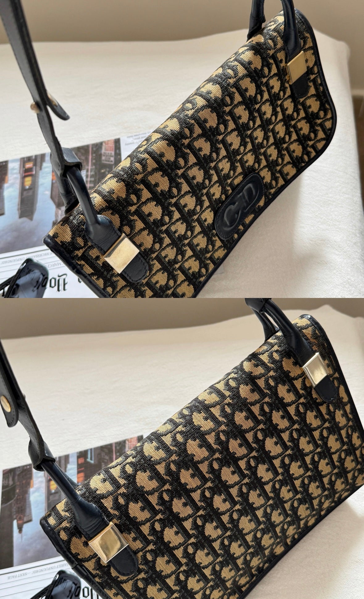 Vintage Dior navy oblique shoulder bag⚓️