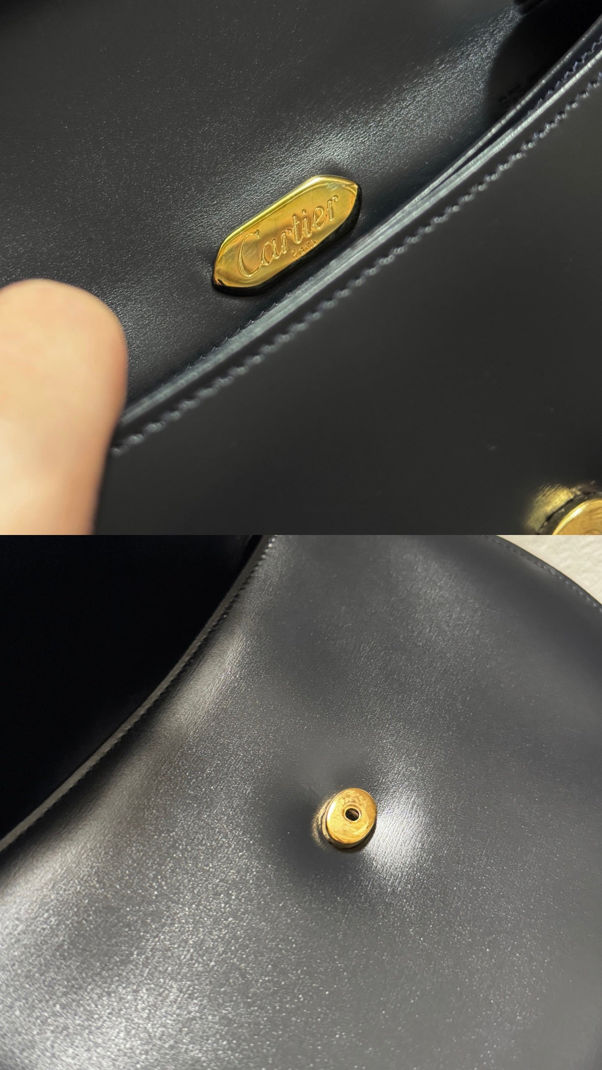 Vintage Cartier leather 2-way bag
