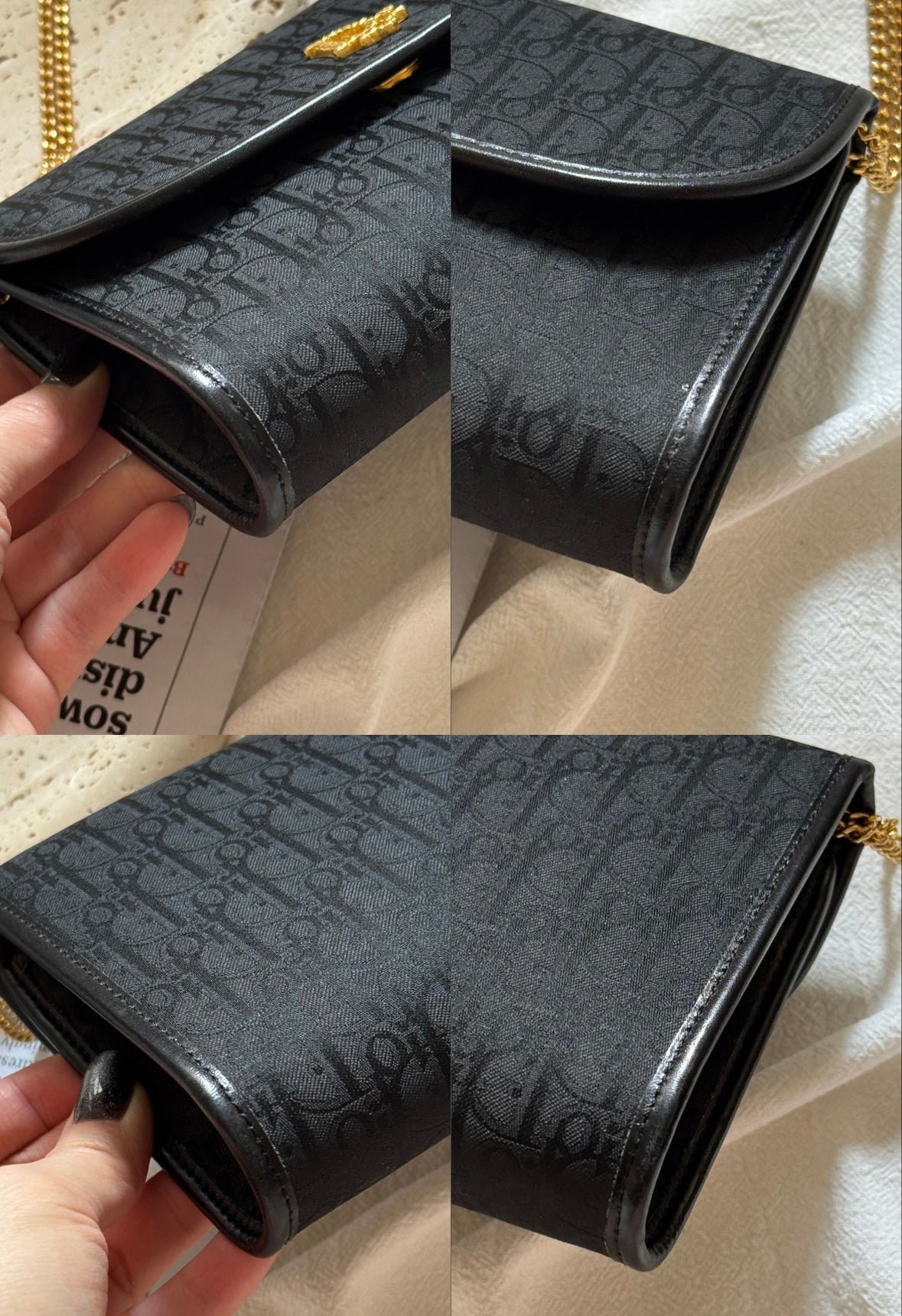 Vintage Dior黑金 trotter envelope bag✉️