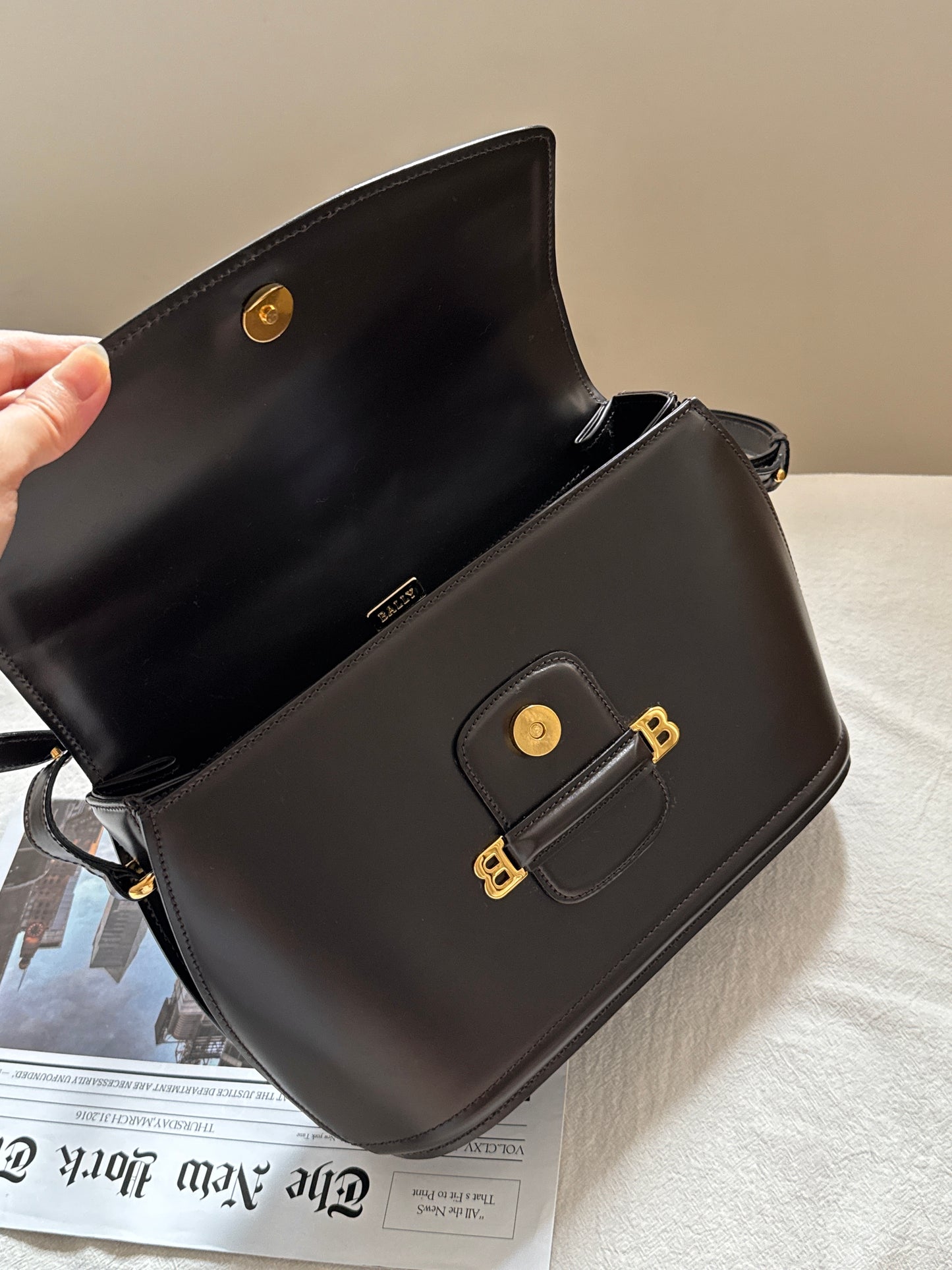 Vintage Bally 2-way leather bag🍩