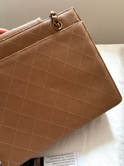 Vintage Chanel wild stitch荔枝牛皮tote bag🧋