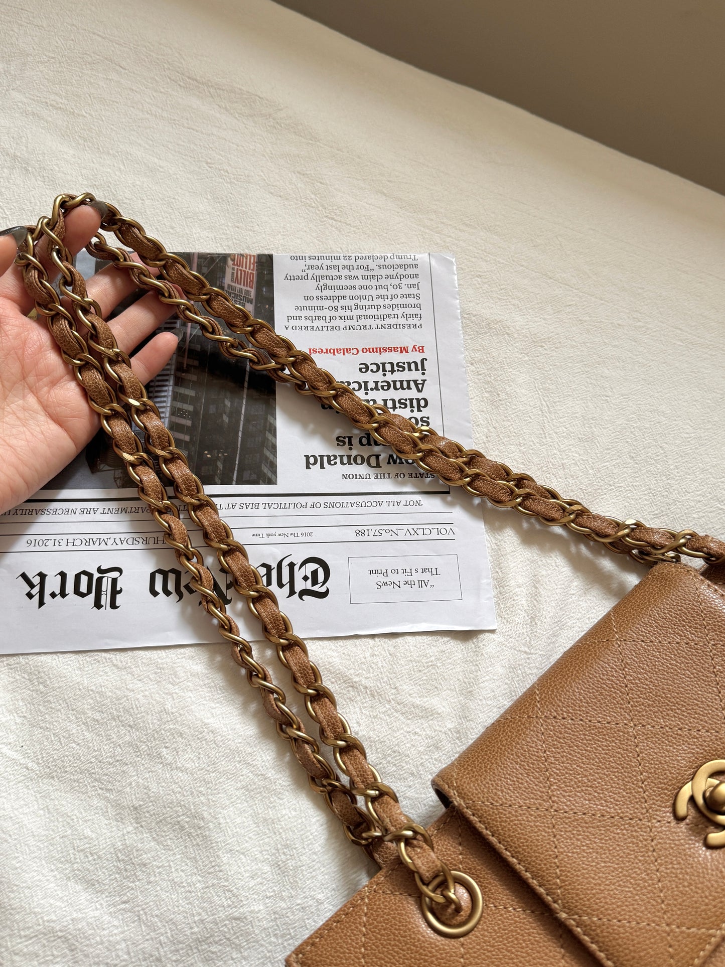 Vintage Chanel wild stitch荔枝牛皮tote bag🧋