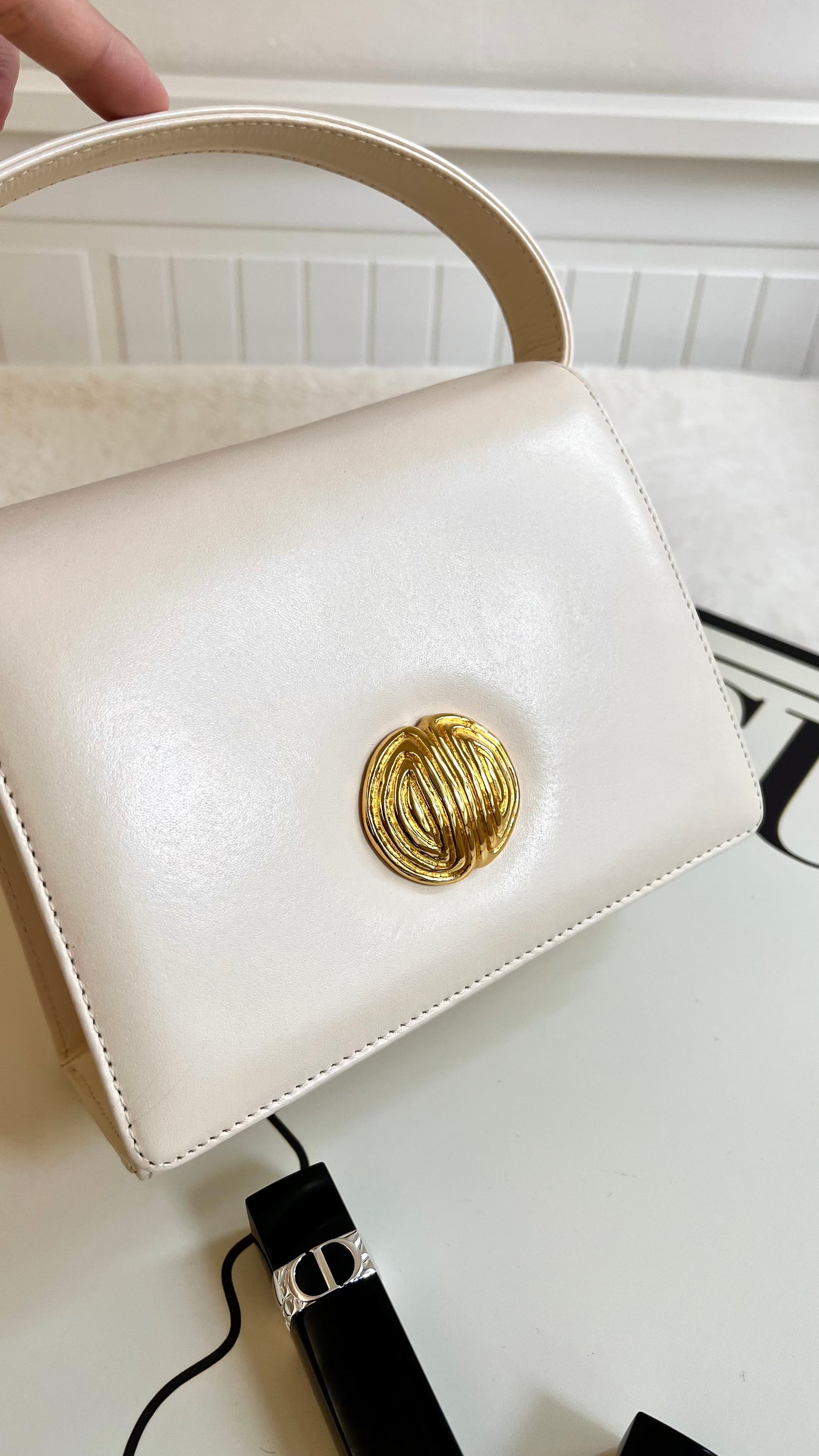 Vintage Givenchy gold button 2-way bag