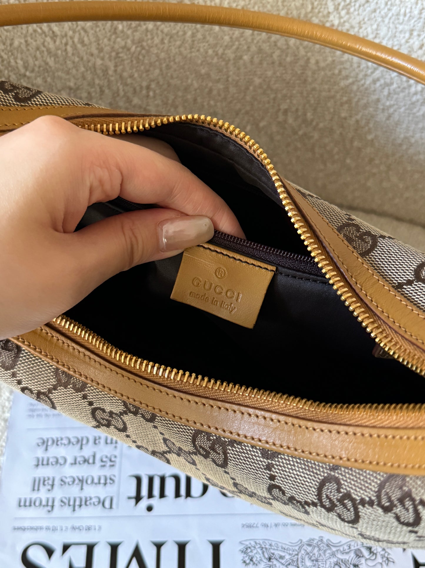 Vintage Gucci monogram hobo