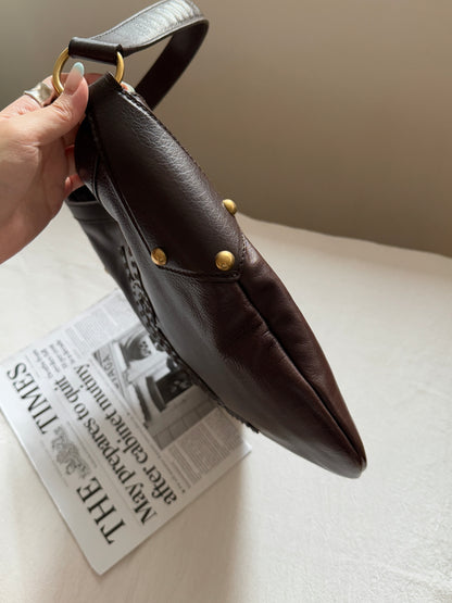 Vintage YSL 補丁logo leather hobo bag
