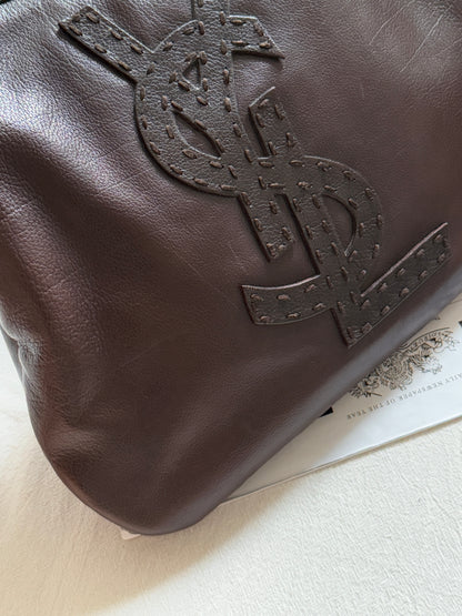 Vintage YSL 補丁logo leather hobo bag